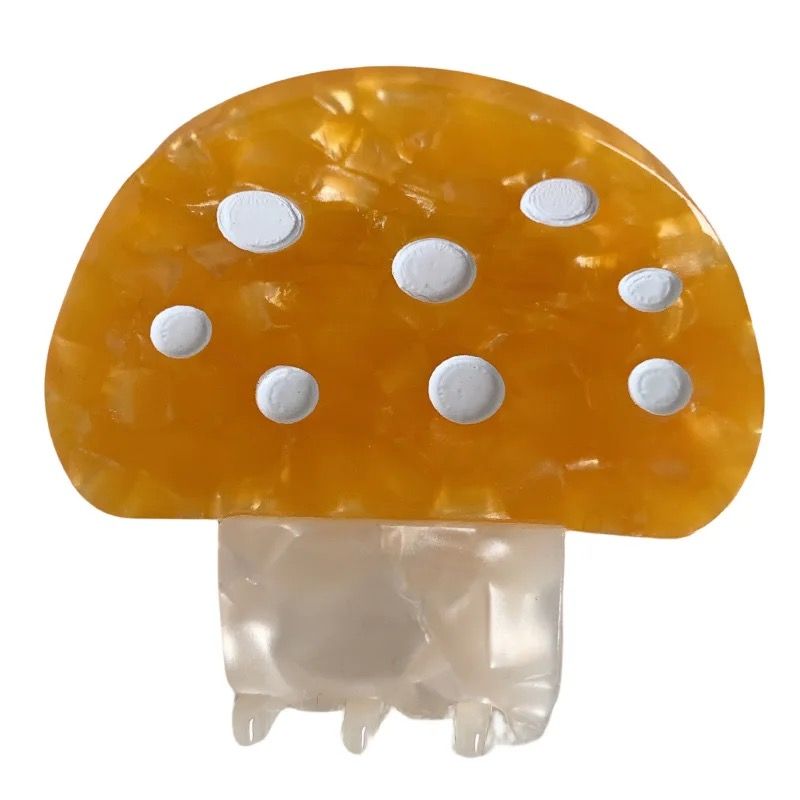 Mushroom Claw Clip in Ochre