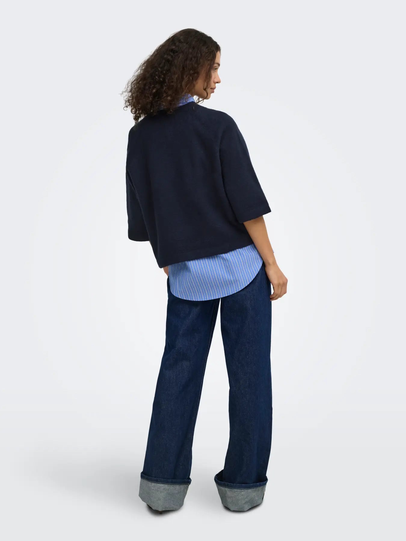 ONLY Simoni Boxy 3/4 Knit in Navy