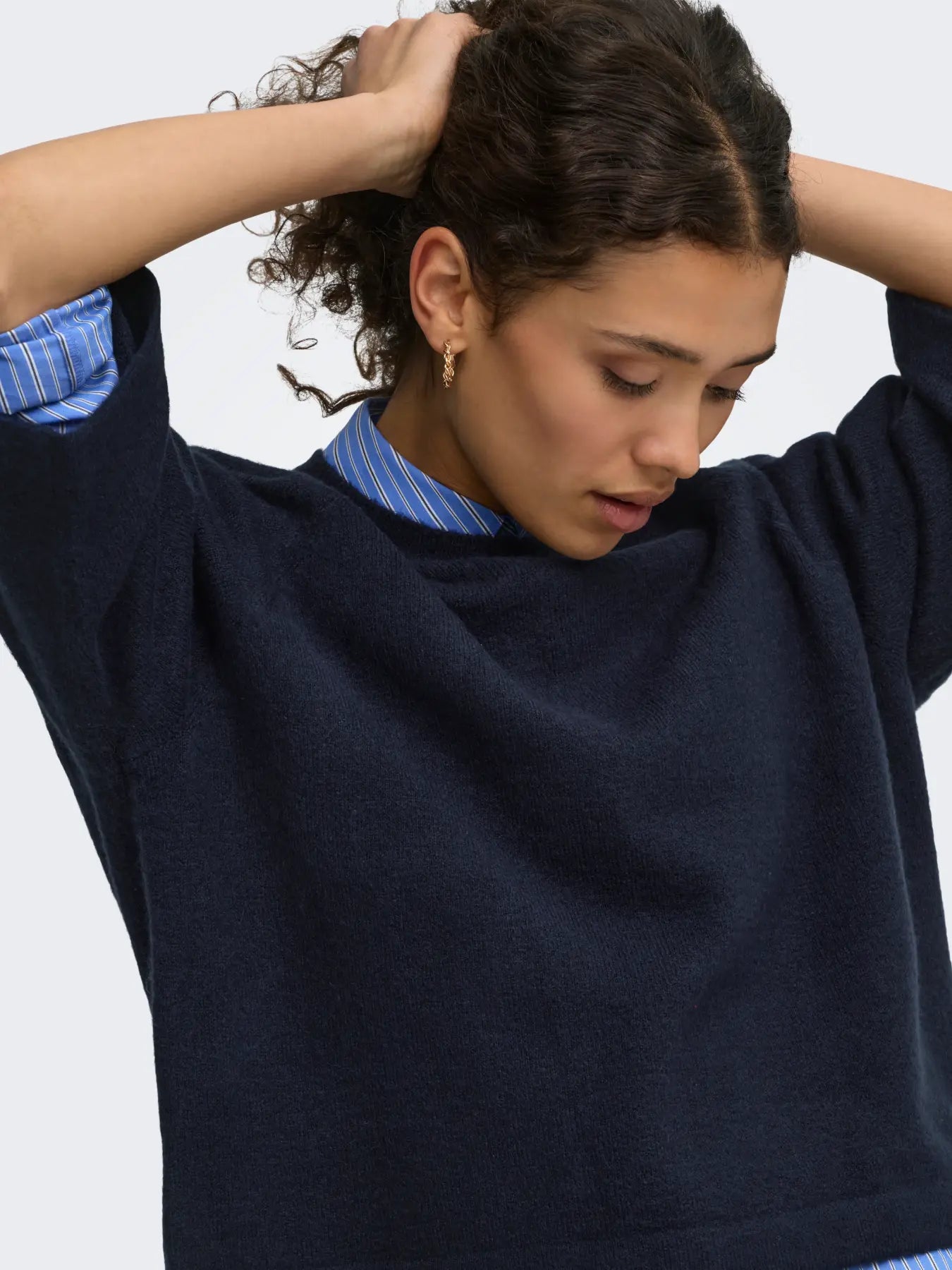 ONLY Simoni Boxy 3/4 Knit in Navy