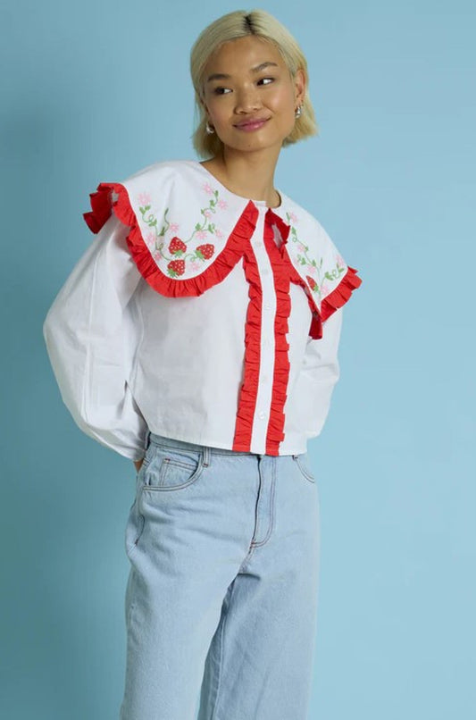 Neon Rose Martha Embroidered Blouse