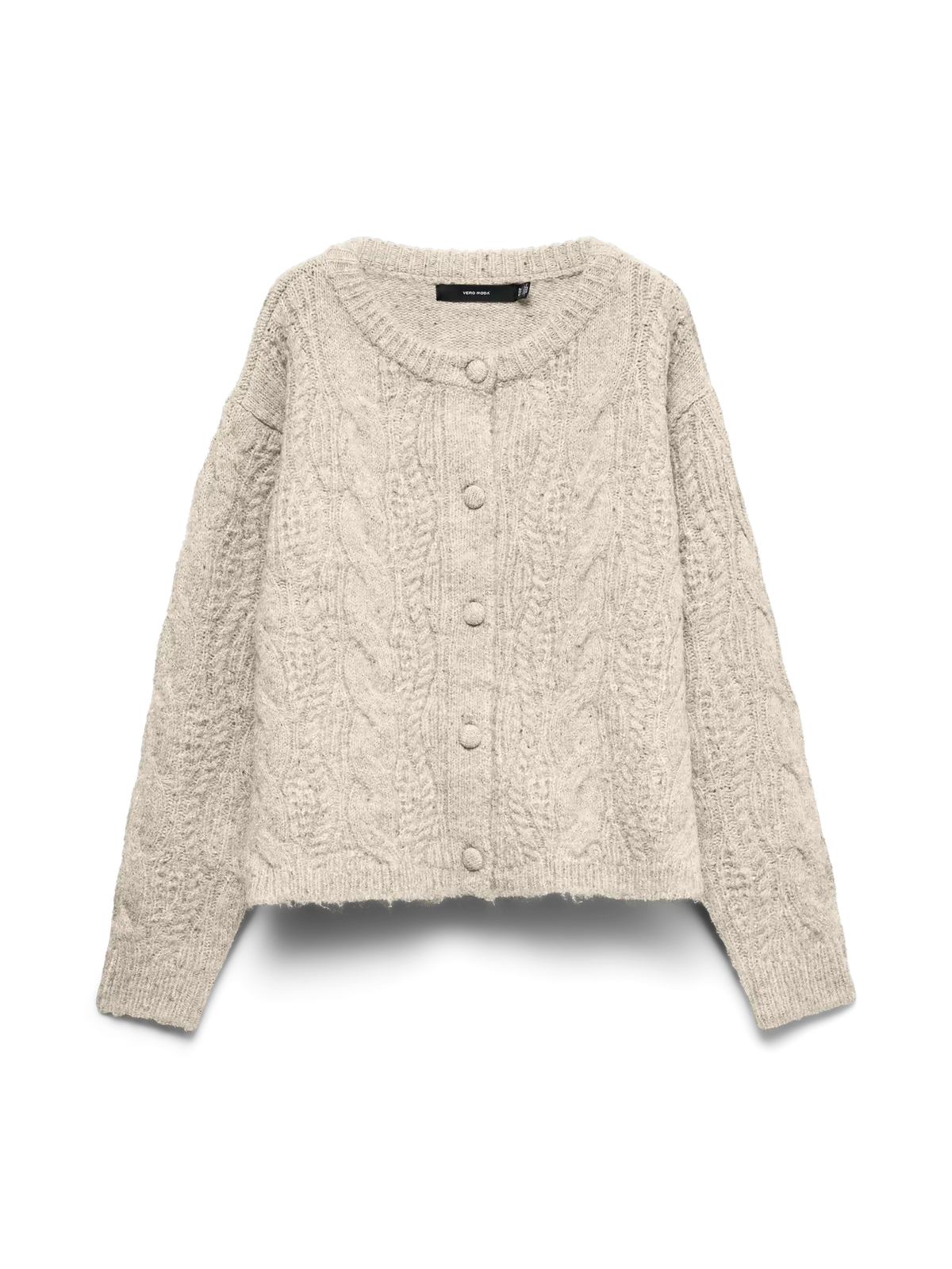 Vero Moda Ingrid Cable Knit Cardigan Oatmeal