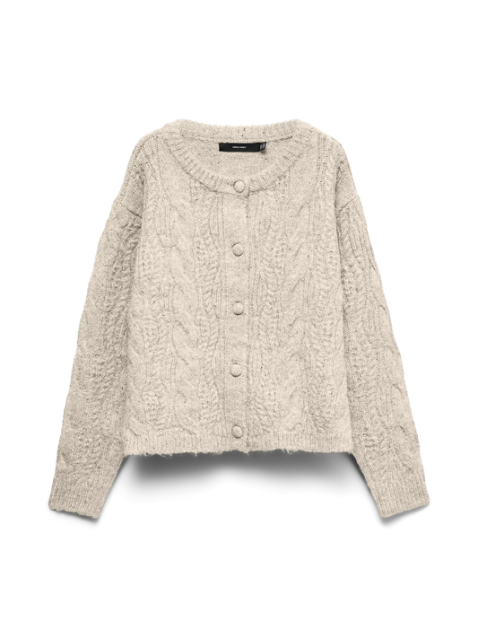 Vero Moda Ingrid Cable Knit Cardigan Oatmeal