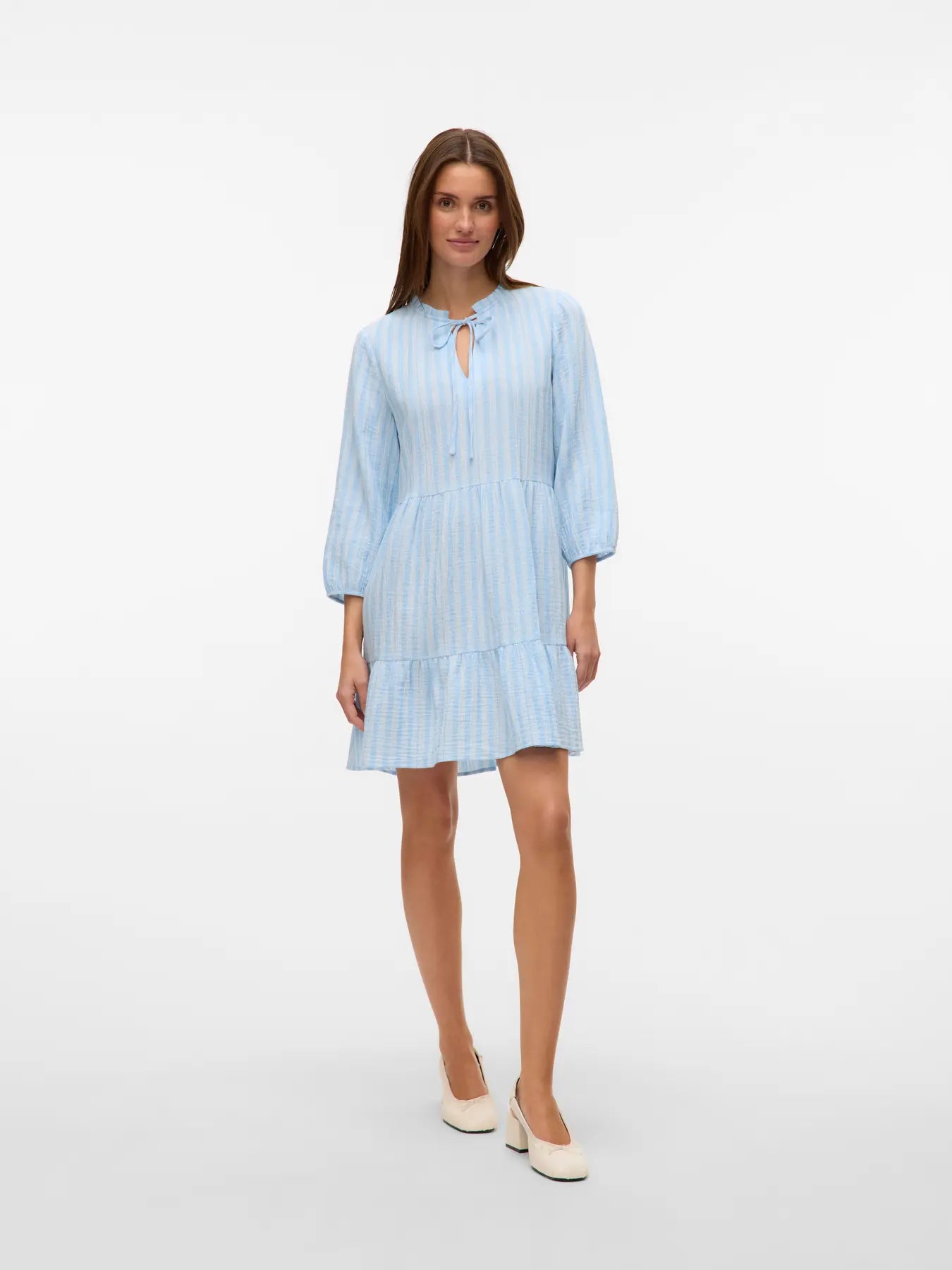 Vero Moda Striped Tiered Tunic Dress