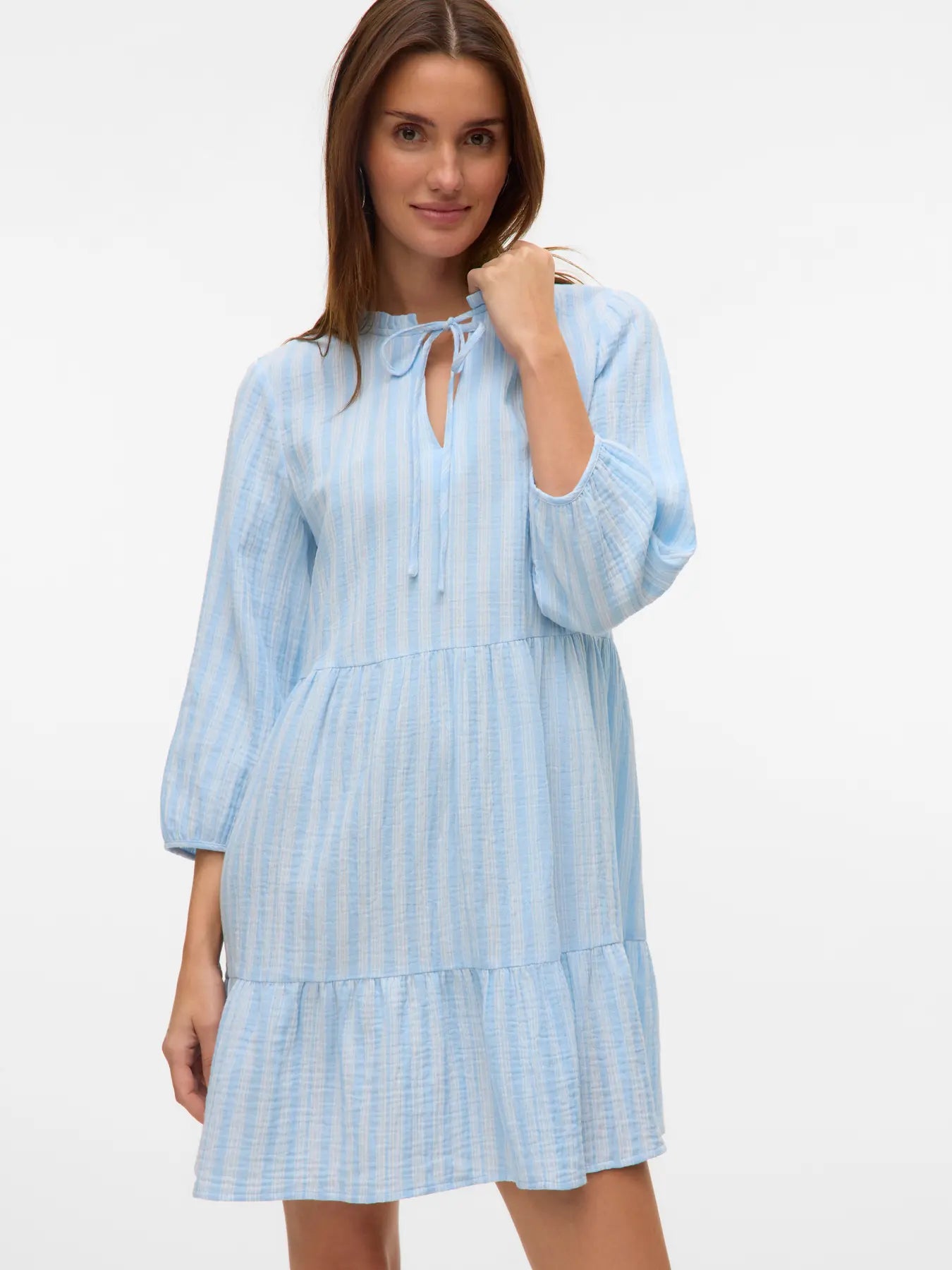 Vero Moda Striped Tiered Tunic Dress