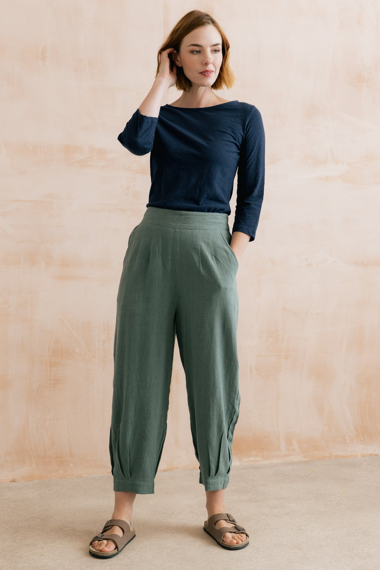 Lily & Me Sail Linen Trousers in Laurel