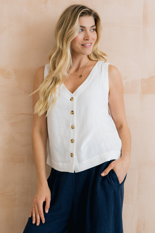 Lily & Me Allium Two Way Vest in White