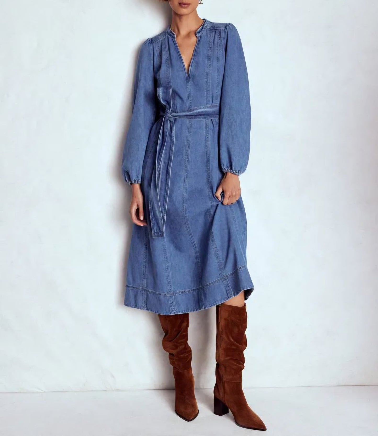 Rosaline Denim Midi Dress