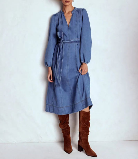 Rosaline Denim Midi Dress