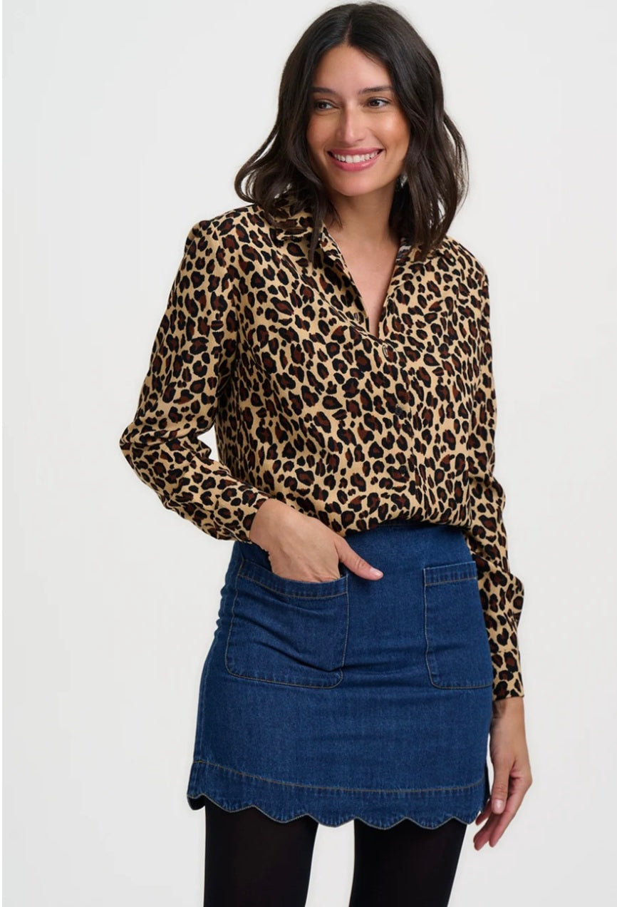 Sugarhill Brighton Vayda Scallop Denim Mini Skirt