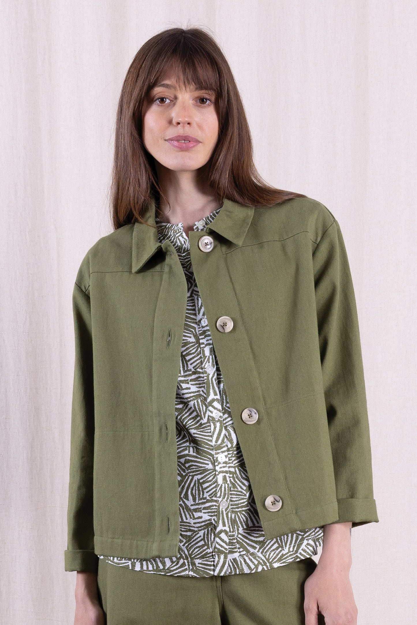 Nomads Cotton Drill Jacket in Olive