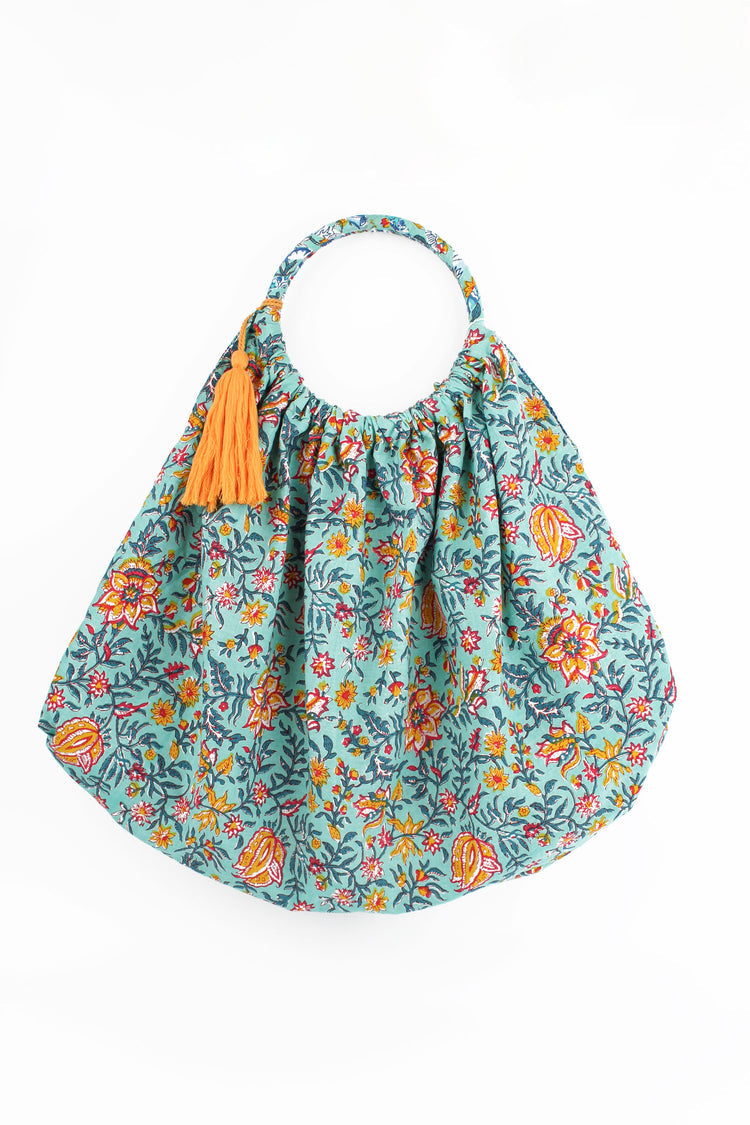 My Doris Gold & Turquoise Reversible Bag