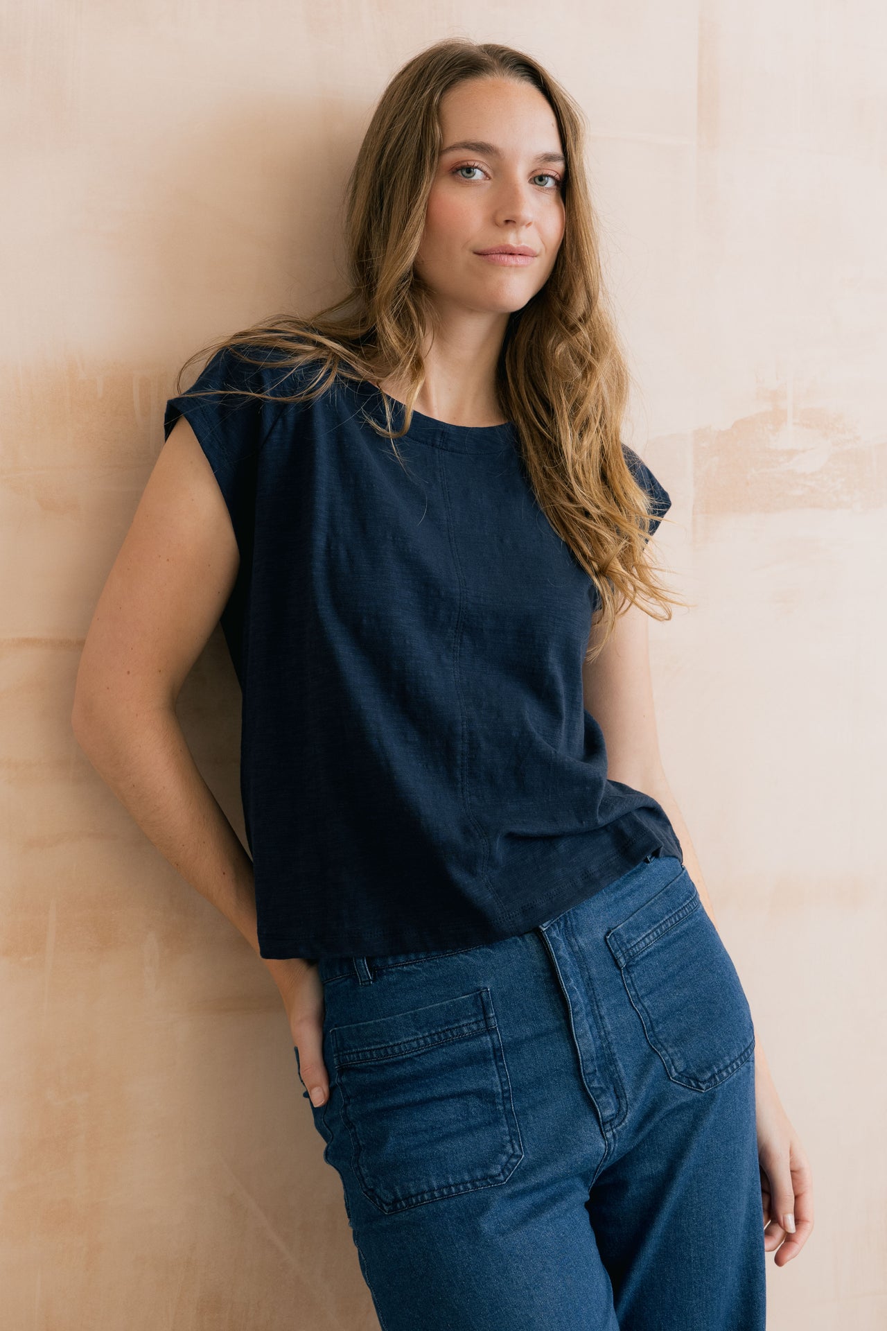 Lily & Me Tide Organic Cotton Tee Navy