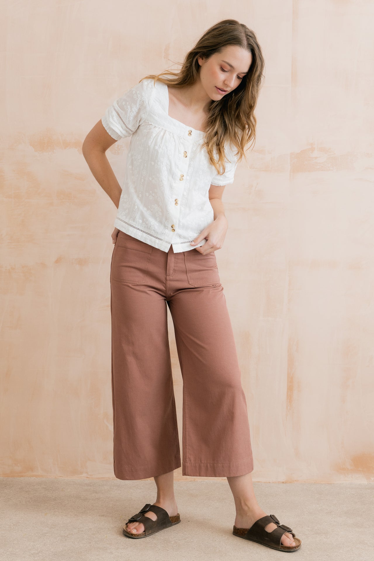 Lily & Me Amelia Cropped Trousers Antique Pink
