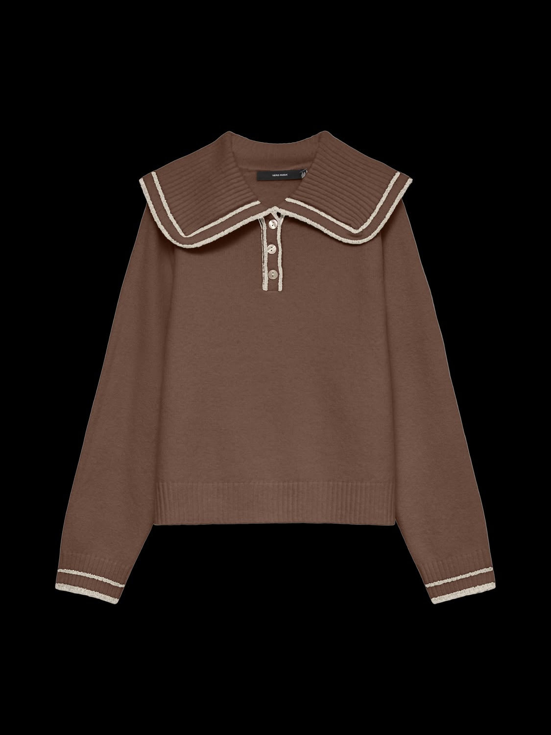 Vero Moda Cora Large Collar Jumper in Cocoa
