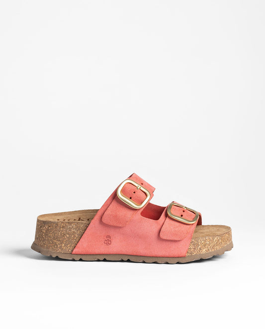 Yokono Wiwi Platform Double Strap Sandals in Coral