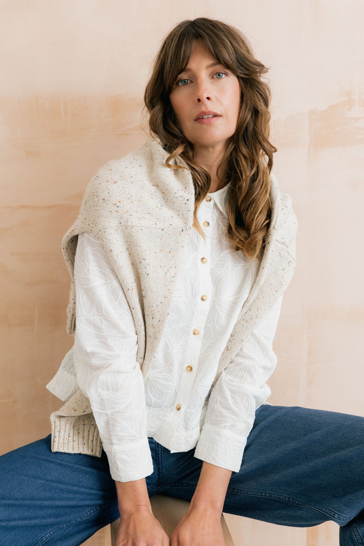 Lily & Me Bracken Bloom Embroidered Boxy Shirt