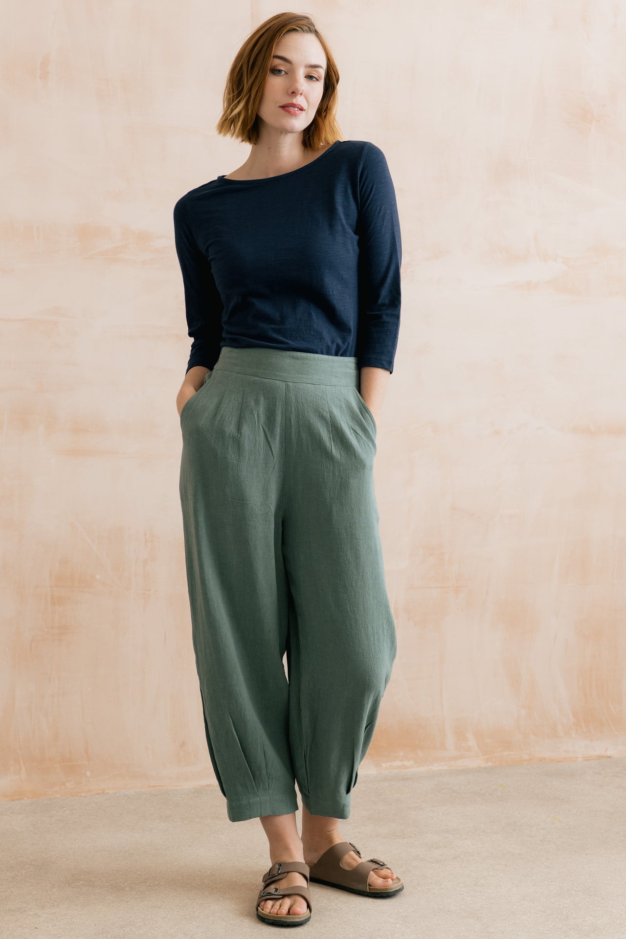 Lily & Me Sail Linen Trousers in Laurel