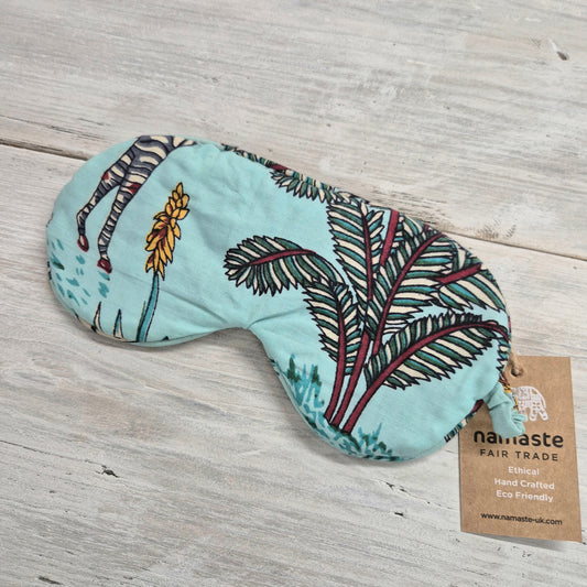 Jungle Print Sleeping Mask in Turquoise