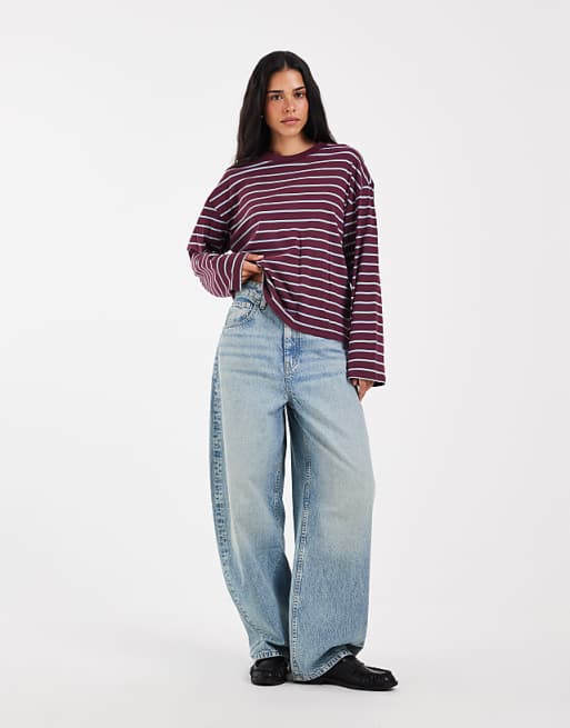 ONLY Happy Stripe Top in Fig
