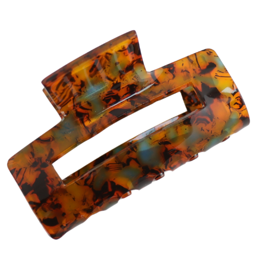 Tortie Rectangle Claw Clip
