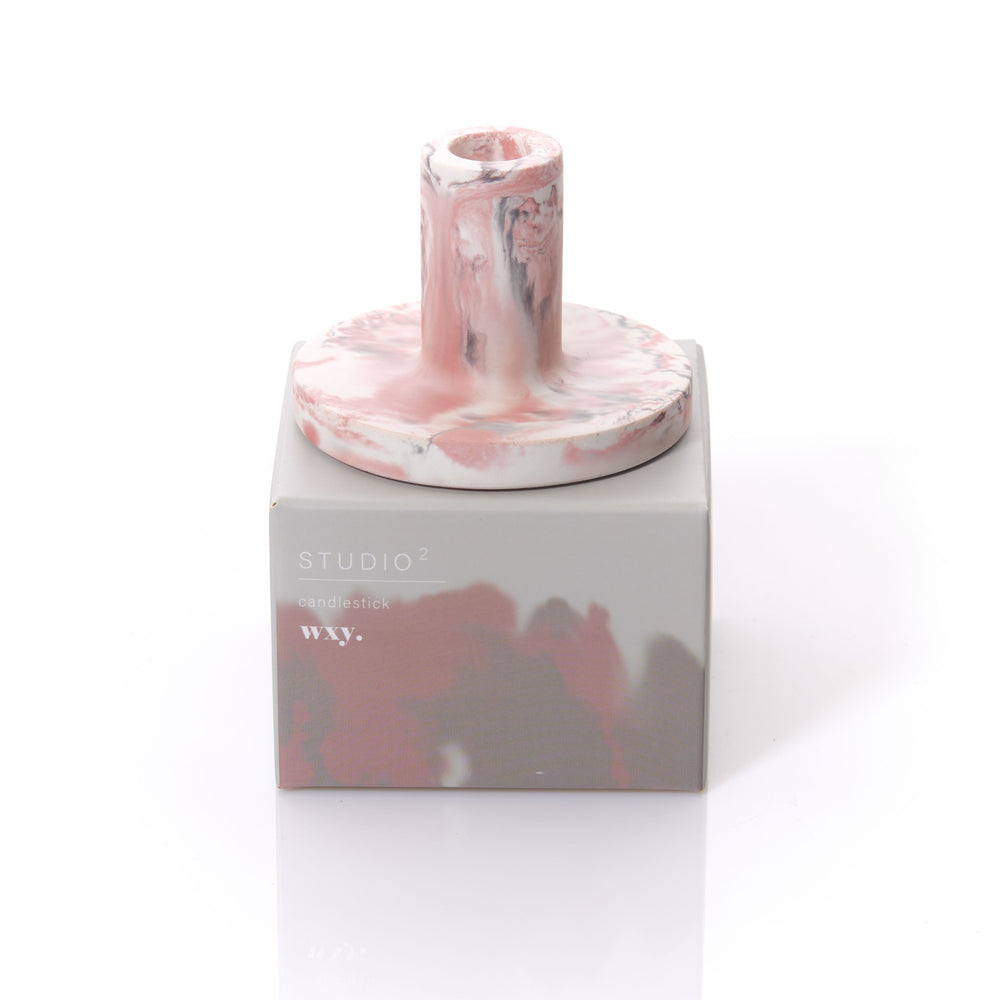 Wxy. Marbled Candle Holder Red