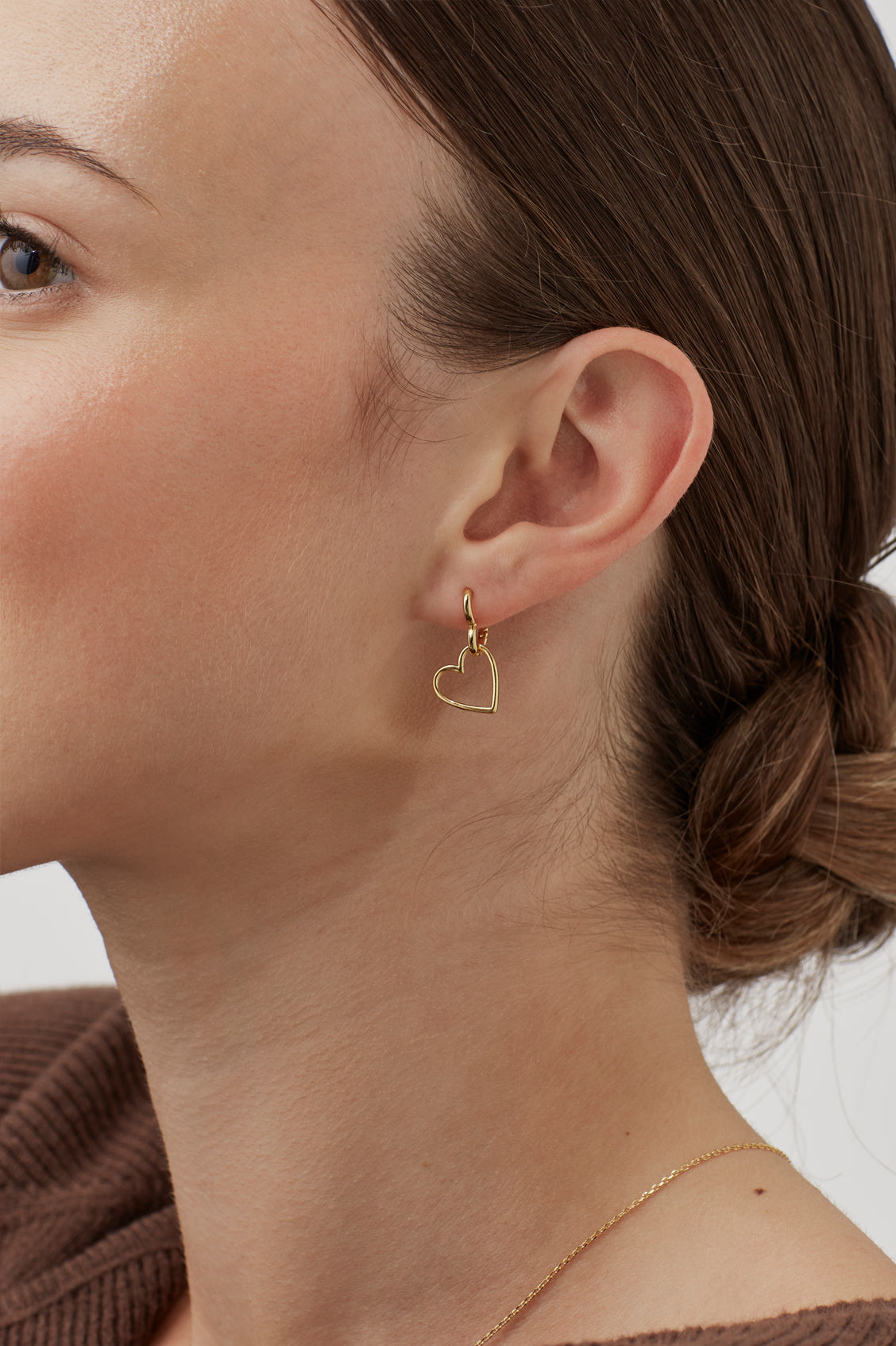 Estella Bartlett Double Heart Hinged Hoop Earrings Gold