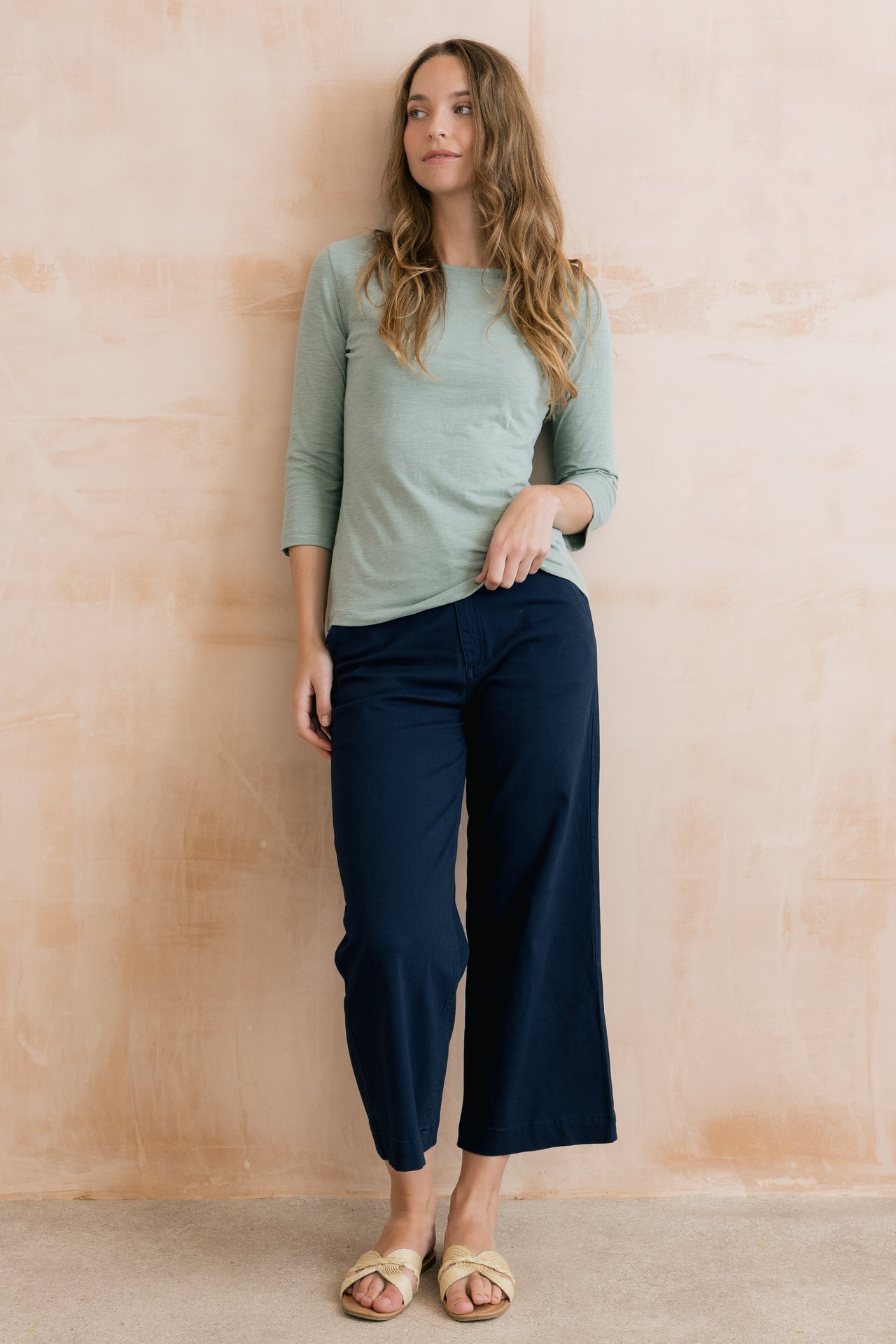Lily & Me Isla Crop Trousers in Navy