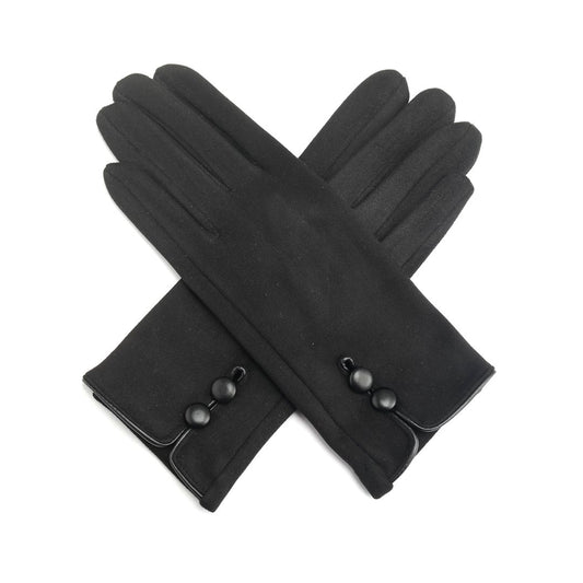 Black Button Gloves