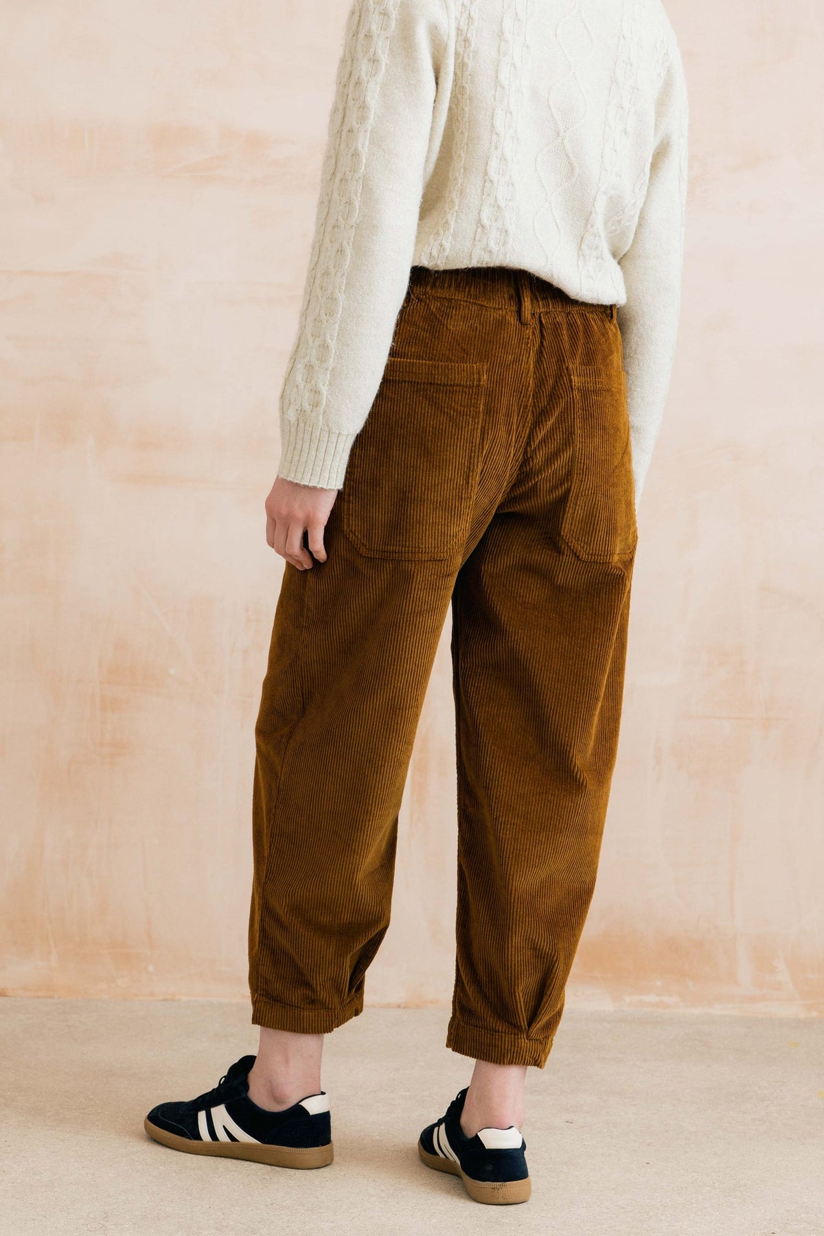 Lily & Me Shirin Jumbo Cord Relaxed Barrel Leg Trousers