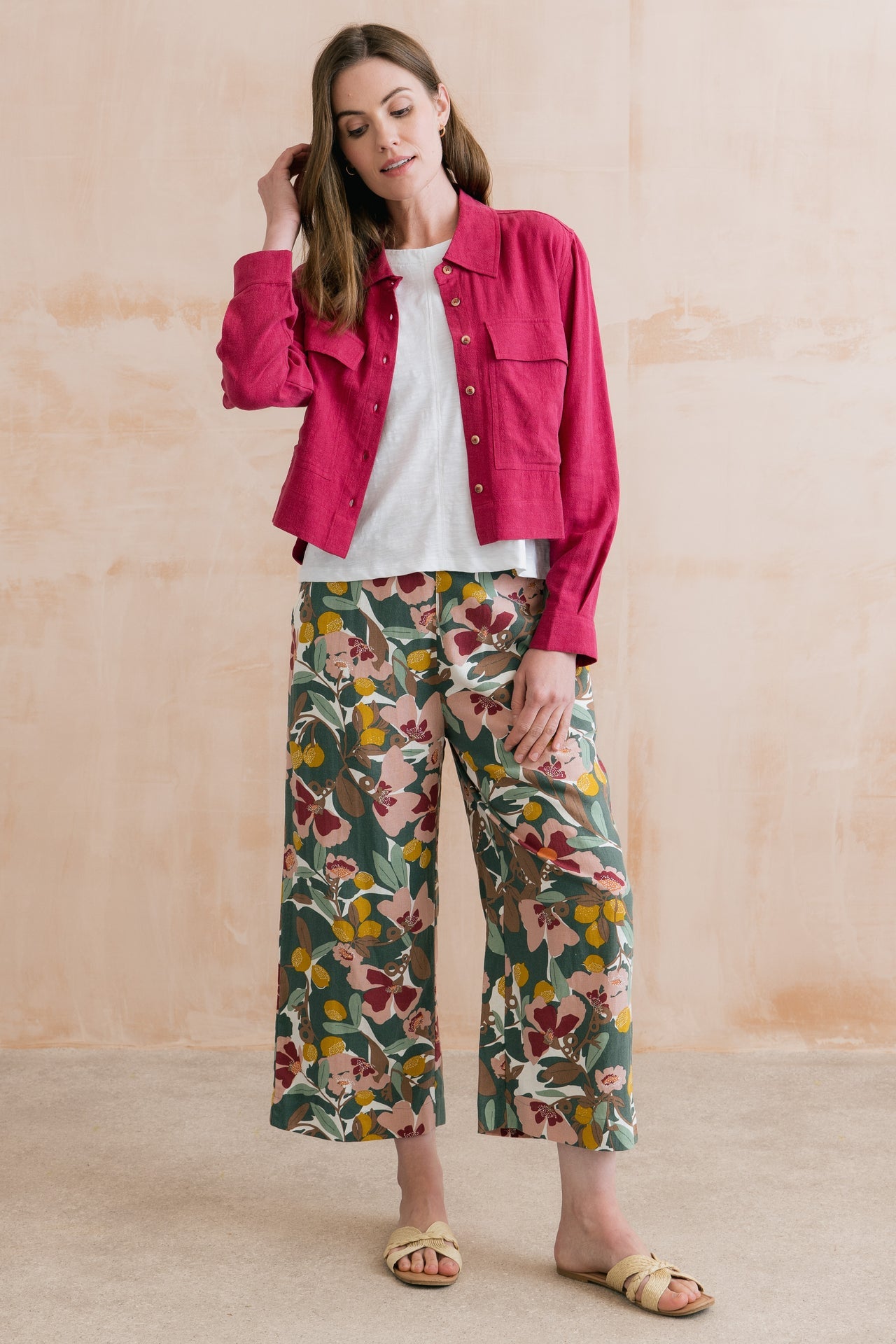 Lily & Me Greta Cropped Floral Trousers