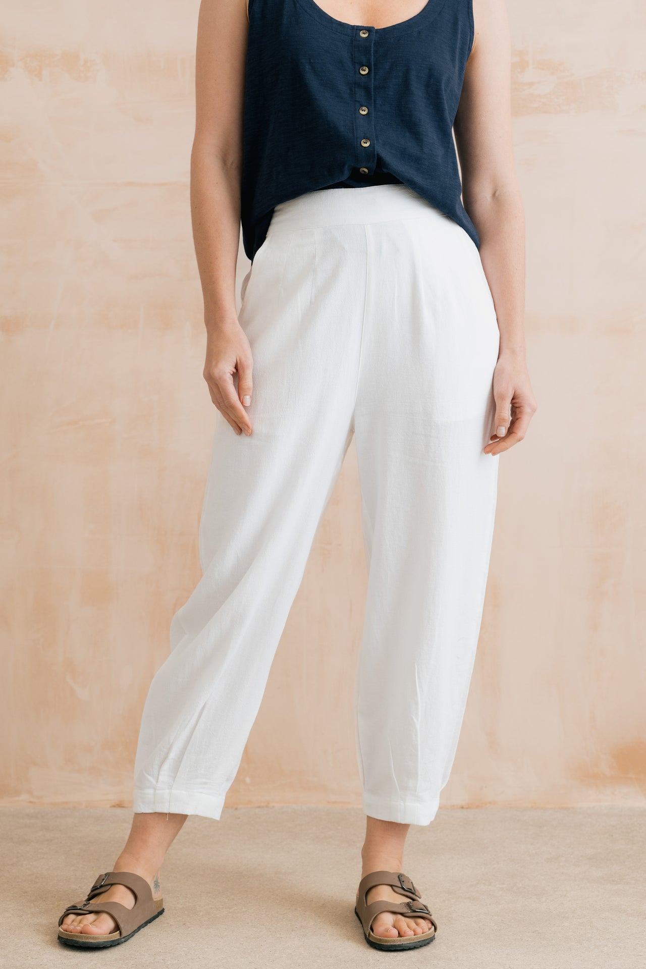 Lily & Me Sail Linen Trousers in White