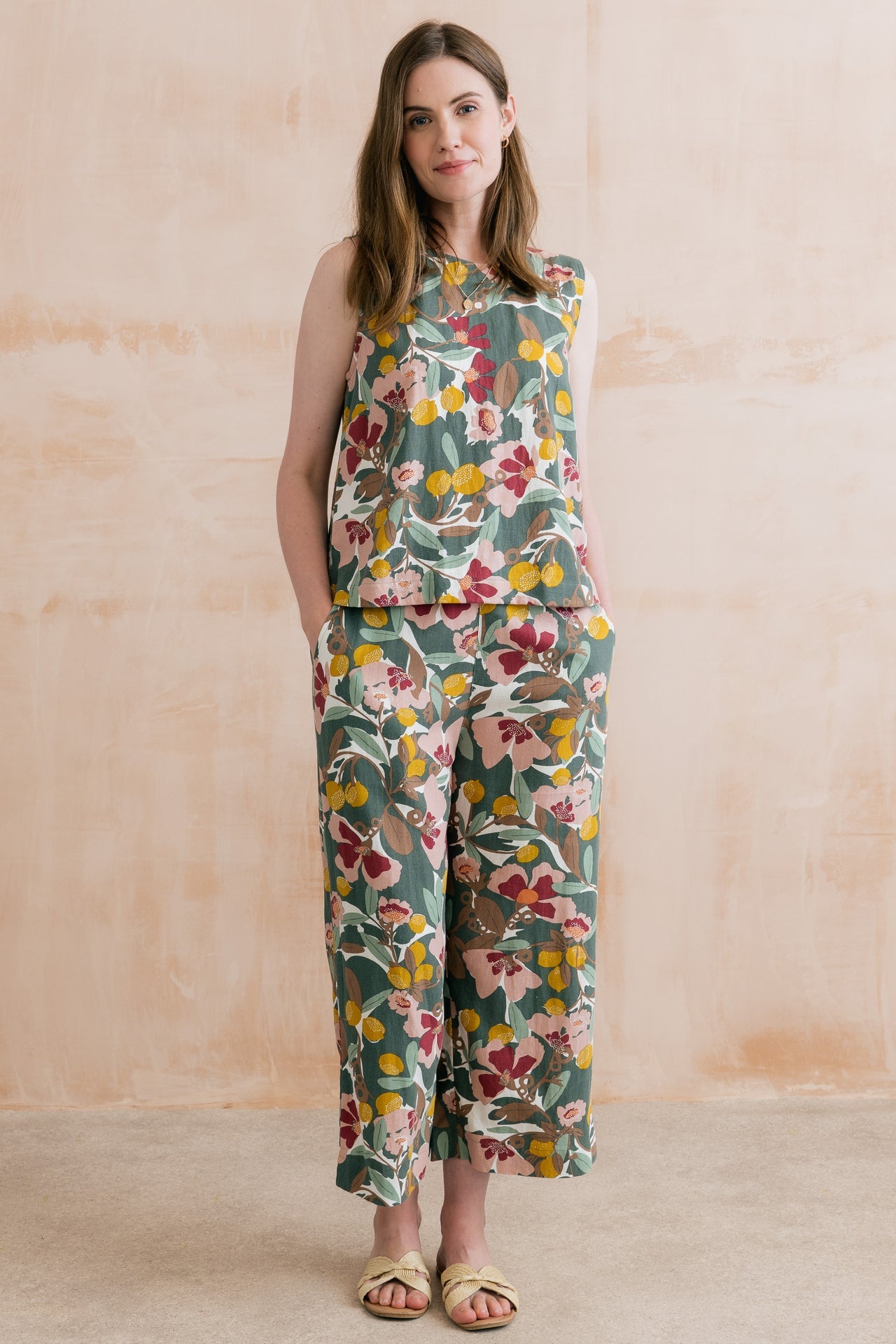 Lily & Me Greta Cropped Floral Trousers