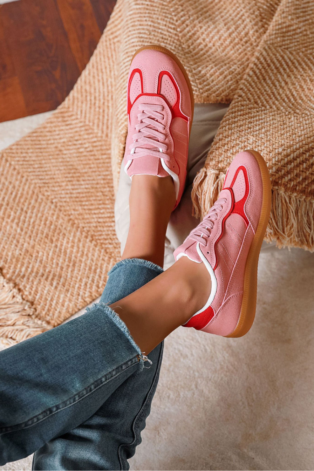 Juliette Trainers in Pink & Red