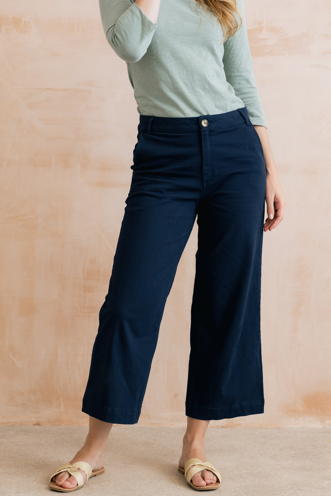 Lily & Me Isla Crop Trousers in Navy