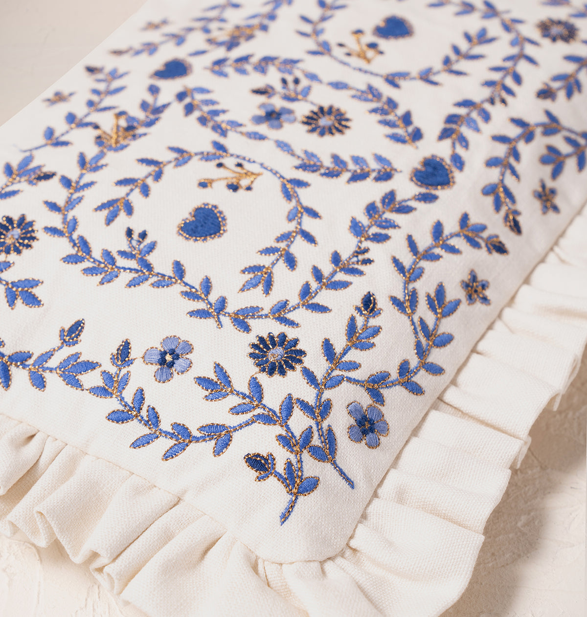 Mediterranean Garden Canvas Frill Everyday Pouch