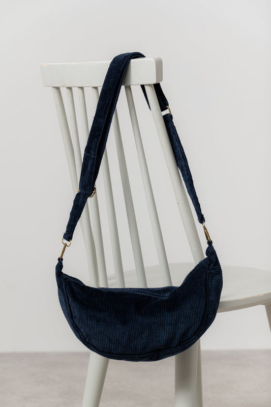 Lily & Me Jumbo Cord Sling Bag in Navy