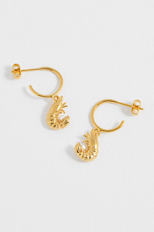 Estella Bartlett Shrimp Charm Hoops