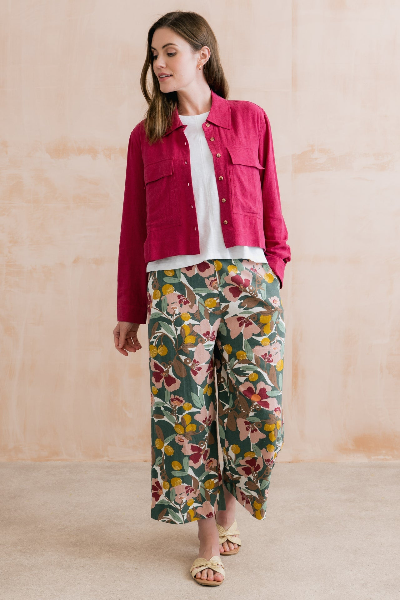 Lily & Me Greta Cropped Floral Trousers