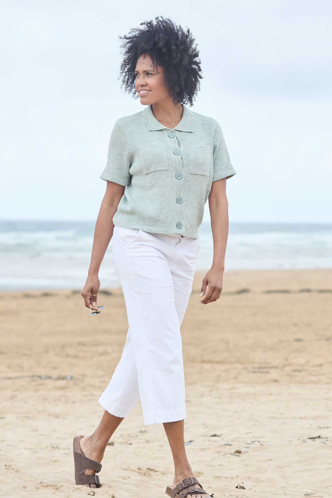 Lily & Me Isla Crop Trousers in White