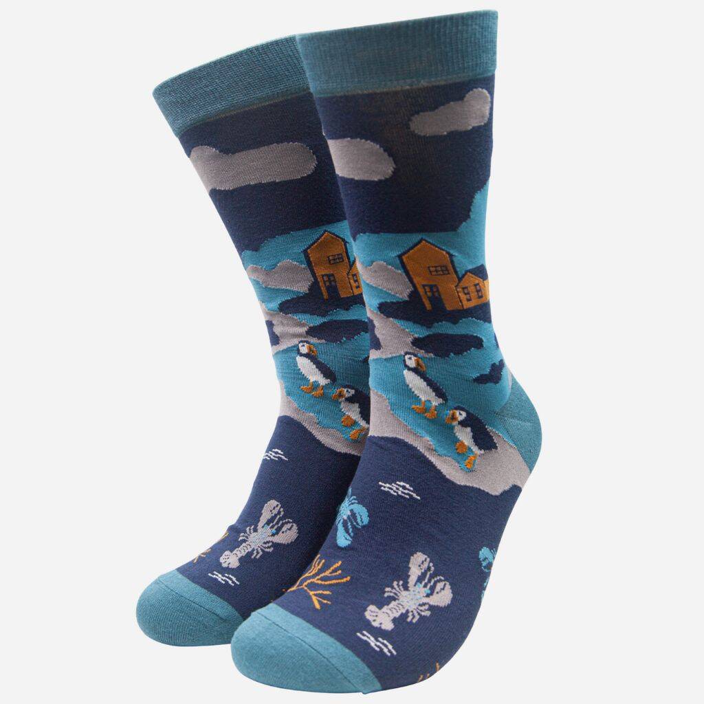 Mens Coastal Bamboo Socks Gift Box