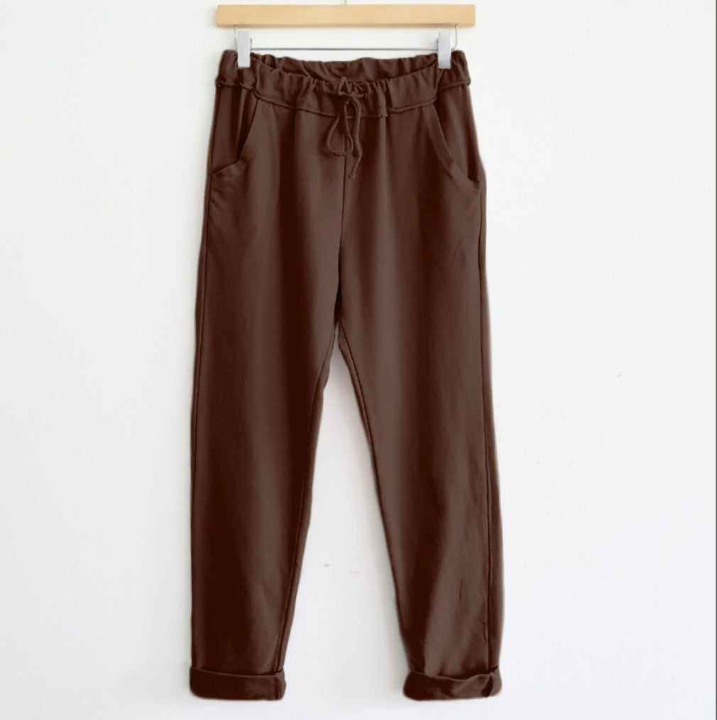 Cotton Lounge Pants in Chocolate