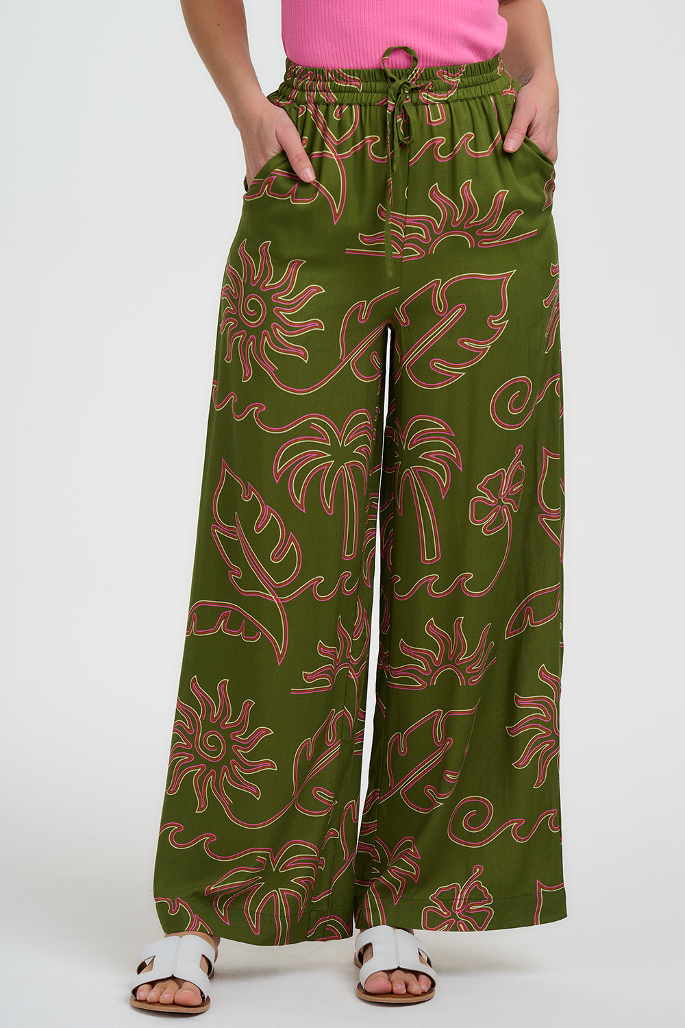 Sugarhill Brighton Trinny Tropical Wide Leg Trousers