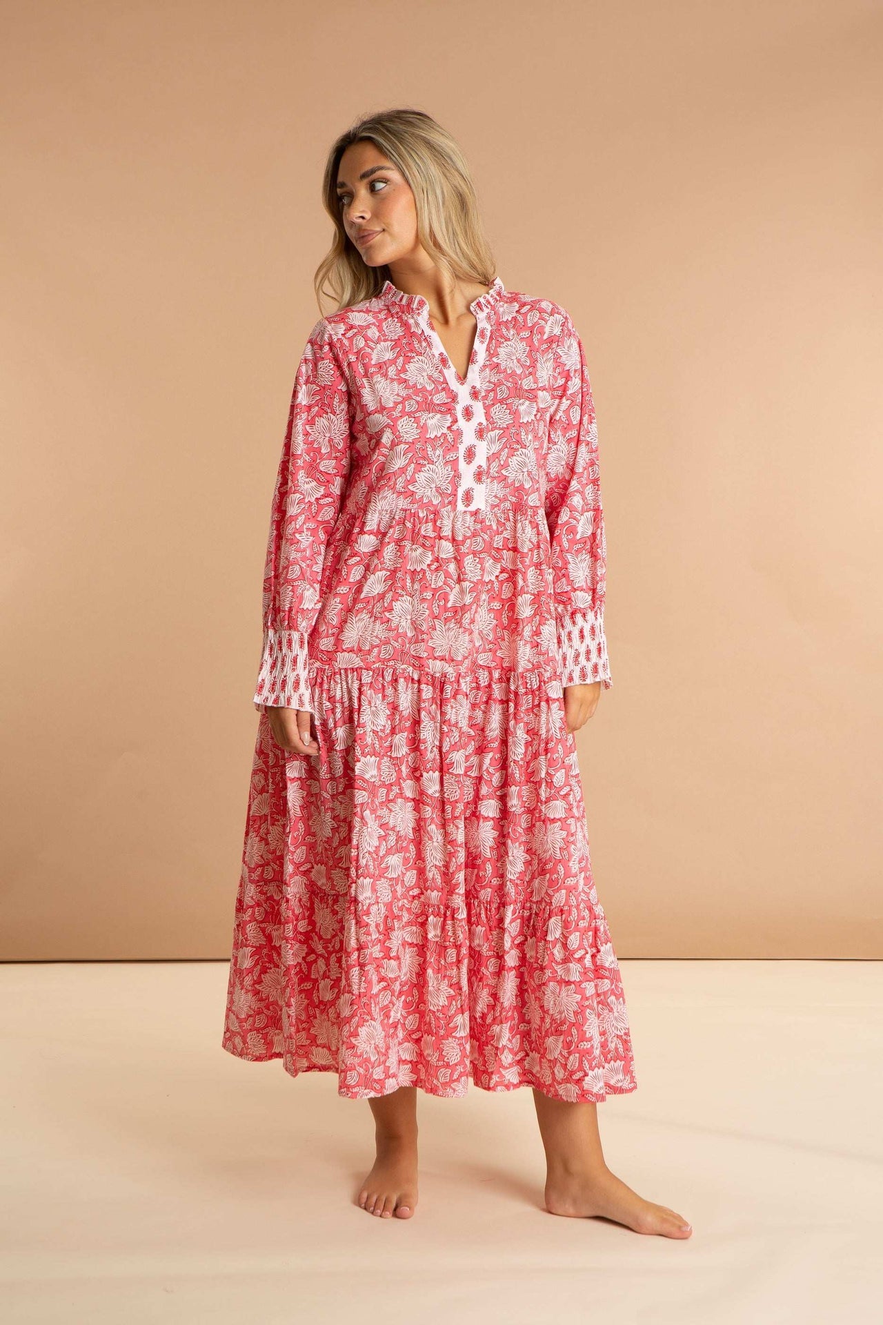 Inara Indian Cotton Peony Dress