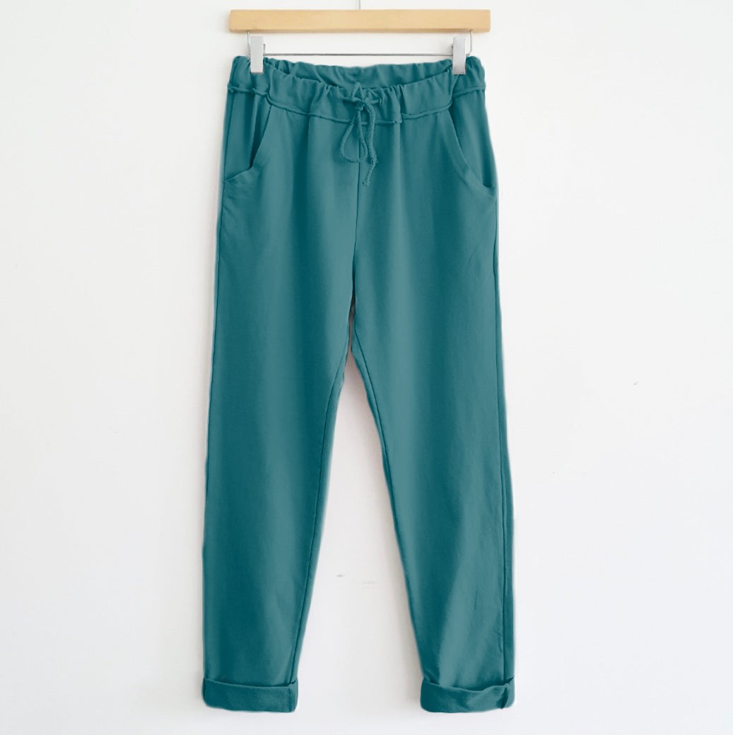 Cotton Lounge Pants in Rich Teal