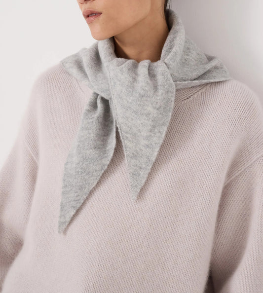 100% Wool Triangle Scarf in Grey