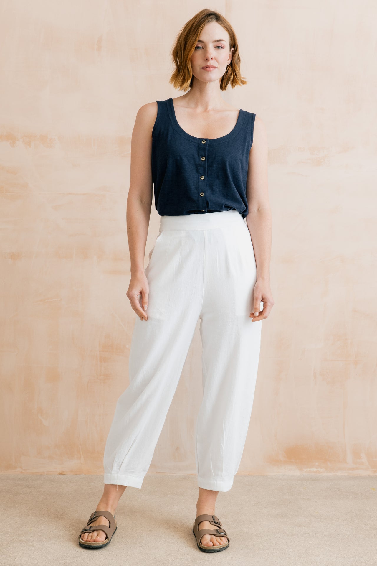 Lily & Me Sail Linen Trousers in White