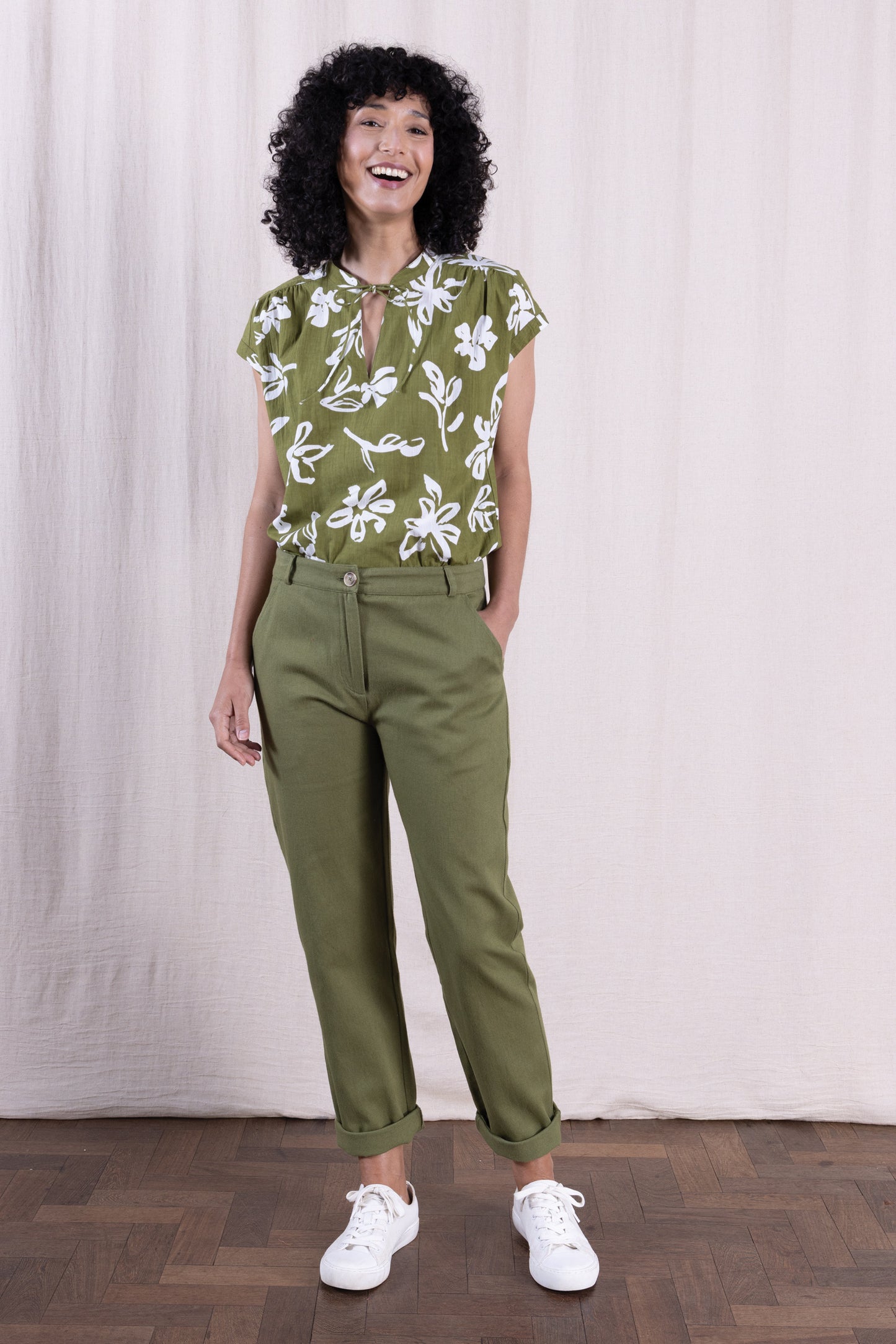 Nomads Cotton Drill Slim Trousers Olive
