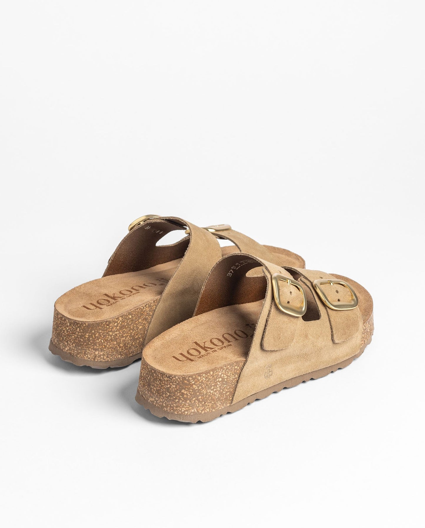 Yokono Wiwi Platform Double Strap Sandals in Mushroom