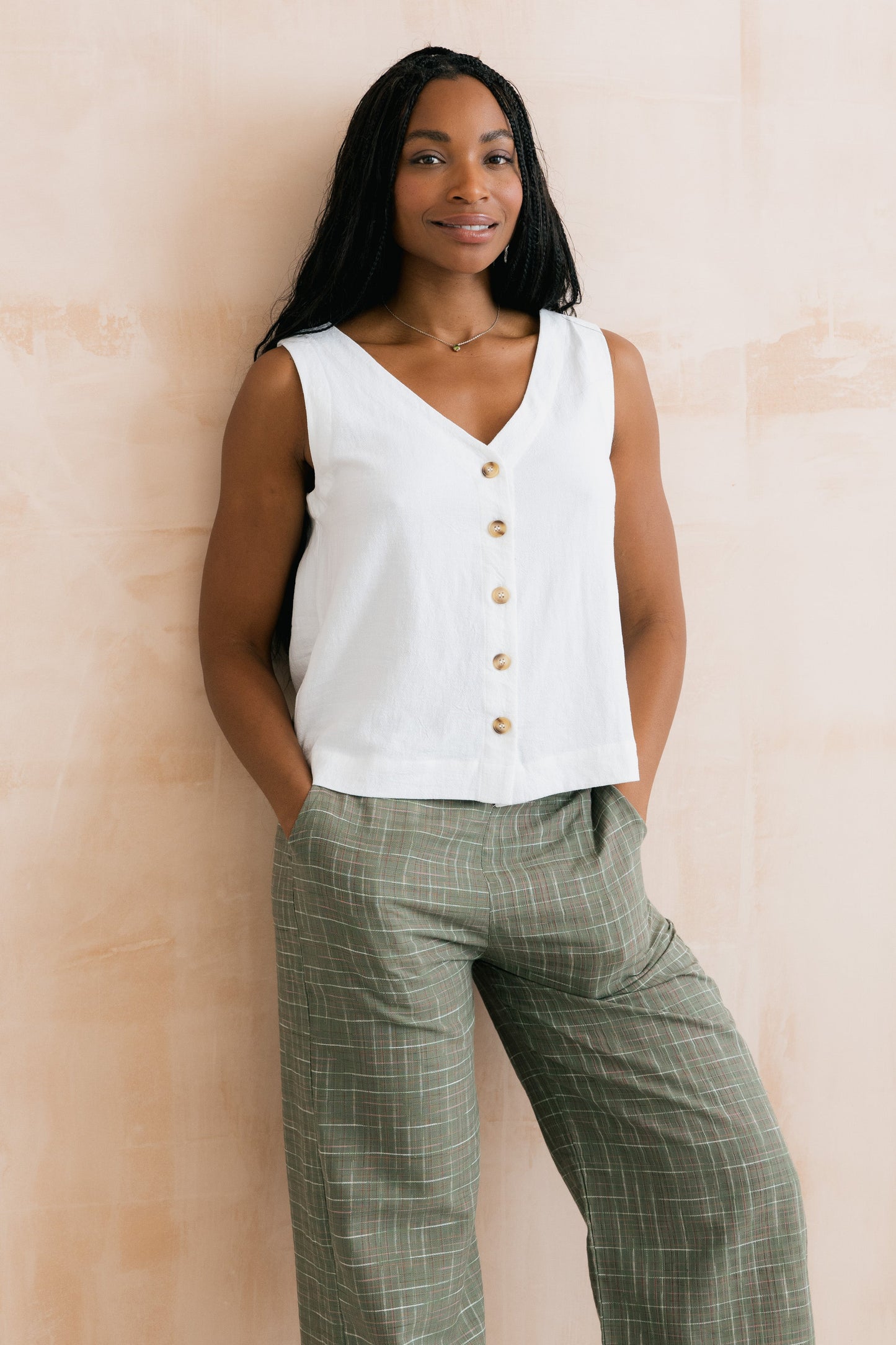 Lily & Me Allium Two Way Vest in White