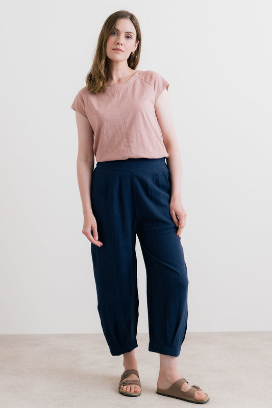 Lily & Me Sail Linen Trousers in Navy